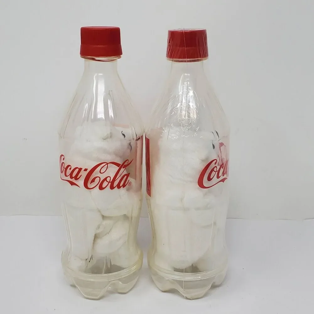 Coca-Cola Plush Polar Bear In Bottle Christmas Polar Bear Brand New Vintage